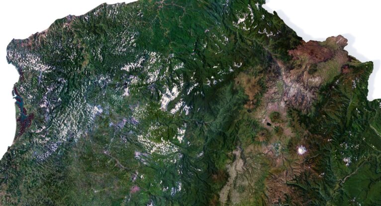 Ecuador terrain 3D model with satellite textures