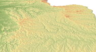 3D terrain model of Paraguay