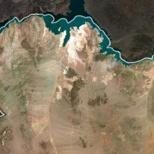 Arizona satellite map highlighting major landmarks and geographical features with clarity.