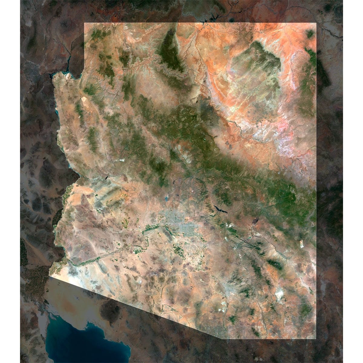 High-Resolution Arizona Satellite Imagery High-resolution arizona satellite imagery displaying detailed topography and natural features.