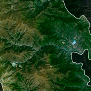 Decorative piece featuring a satellite map of Armenia’s natural landscapes.
