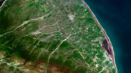 Detailed Azerbaijan satellite picture used for educational purposes and geographic study.