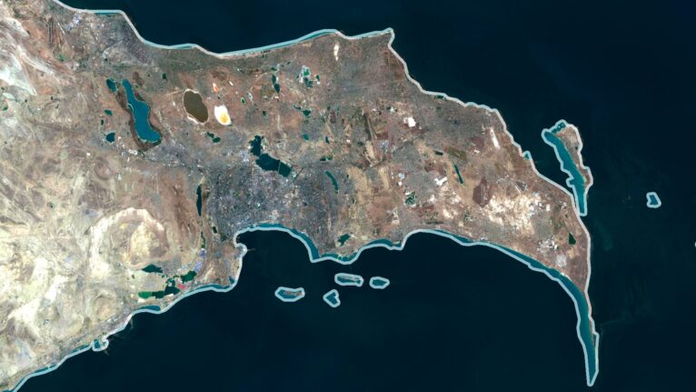 Elegant Azerbaijan satellite map designed for decorative purposes, ideal for framing and display.