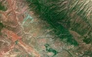 Colorado satellite map highlighting major landmarks and geographical features with clarity.
