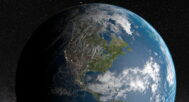 3D rendering of Earth, highlighting its topography and landforms using geospatial visualization techniques.
