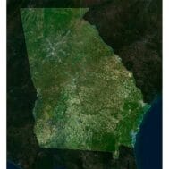 High-resolution Georgia satellite imagery displaying detailed topography.