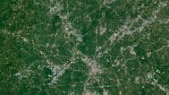 Georgia satellite map showcasing major landmarks and geographical features.