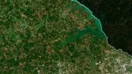 Detailed Georgia satellite view used for educational purposes.