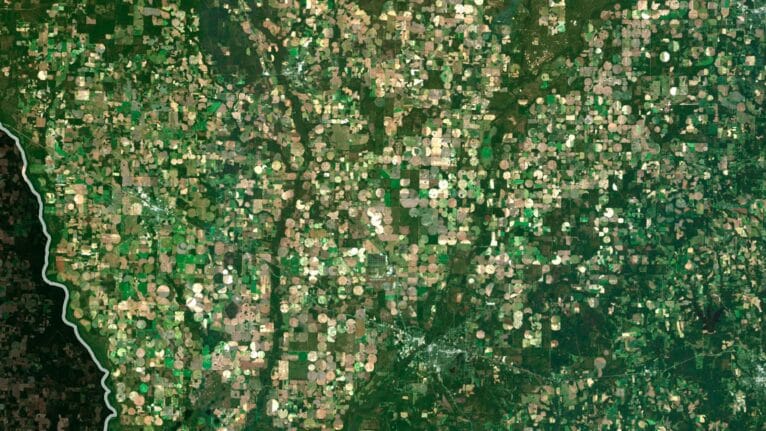 Custom project design using Georgia satellite imagery for presentations.