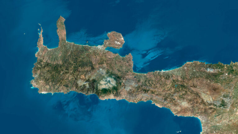 Custom project design using the Greece satellite map for presentations and displays.