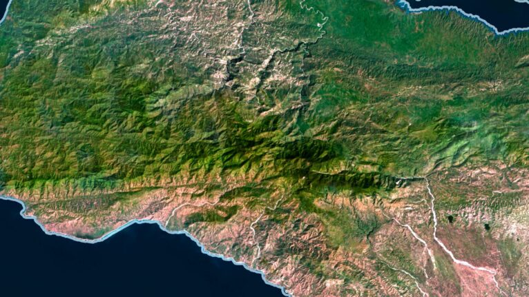Detailed Haiti satellite images used for educational purposes.