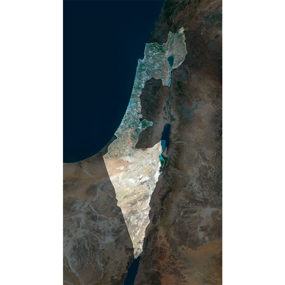 Israel Satellite Map – High Resolution TIF Format High-resolution Israel satellite map in TIF format for printing