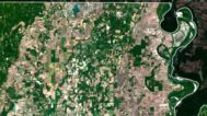 Detailed Louisiana satellite view used for educational purposes.