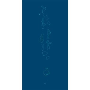 High-resolution Maldives satellite map displaying detailed topography and coral atolls.