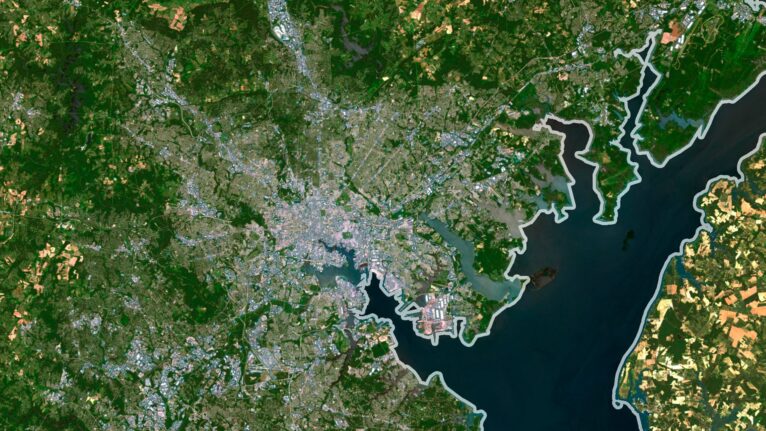 Custom project design using the Maryland satellite map for posters and presentations.