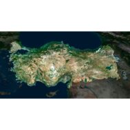 High-resolution Turkey satellite map displaying detailed topography.