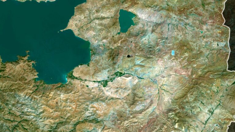 Custom project design using the Turkey satellite map for presentations and displays.