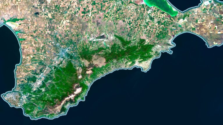Custom project design using the Ukraine satellite map for presentations and displays.