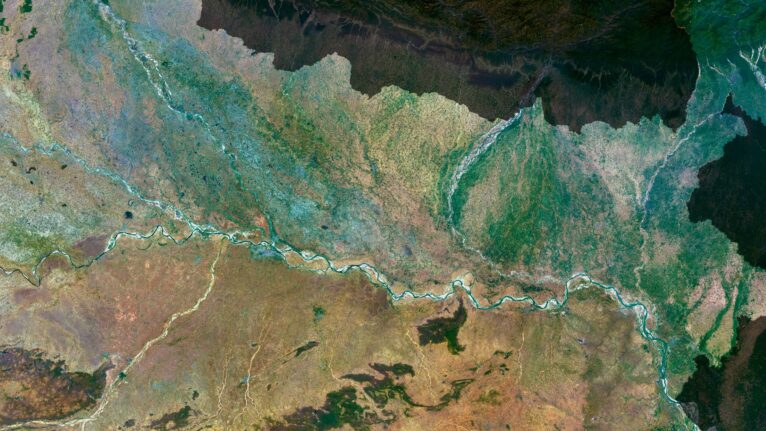 Custom project design using the India satellite map for presentations and displays.
