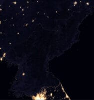 Night satellite map North Korea
