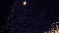 Satellite image North Korea at night