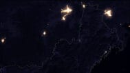 Satellite picture North Korea at night