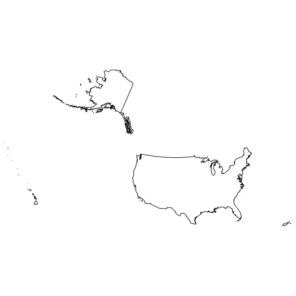 outline map of usa Outline map of USA