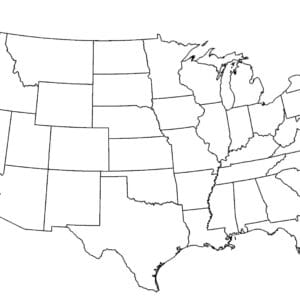 America map outline with states