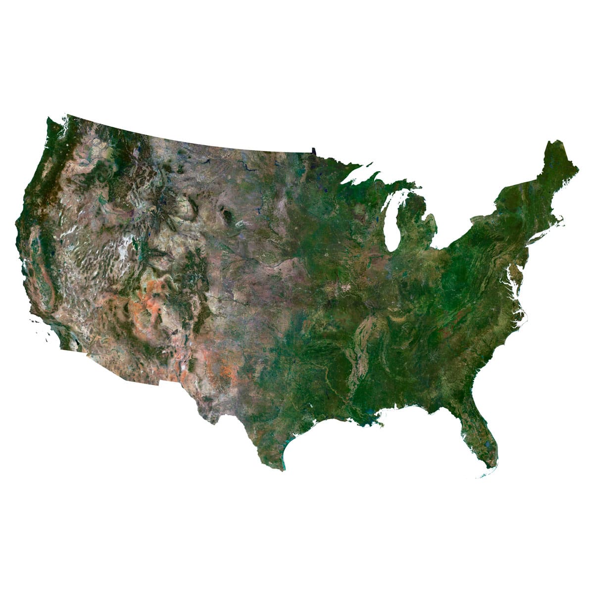 Satellite map of USA Satellite map of USA