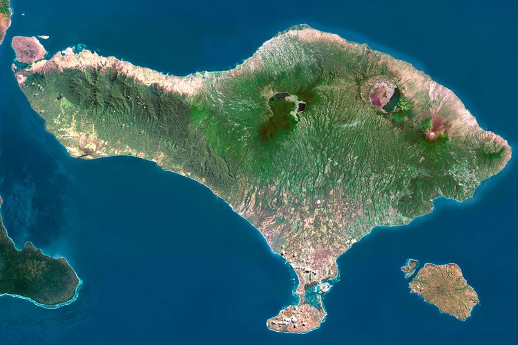 Bali Satellite Map Bali Satellite Map