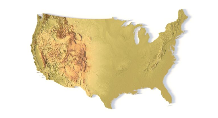 USA Topographic Map – 3D Model for CNC and Printing