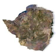 Realistic front view of Zimbabwe 3D map model ideal for presentations and classrooms.