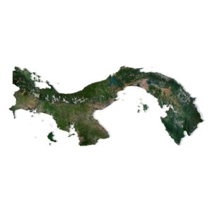 3D model of Panama showing elevation and terrain features