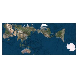 3D projection of the AuthaGraph map showing accurate global distribution