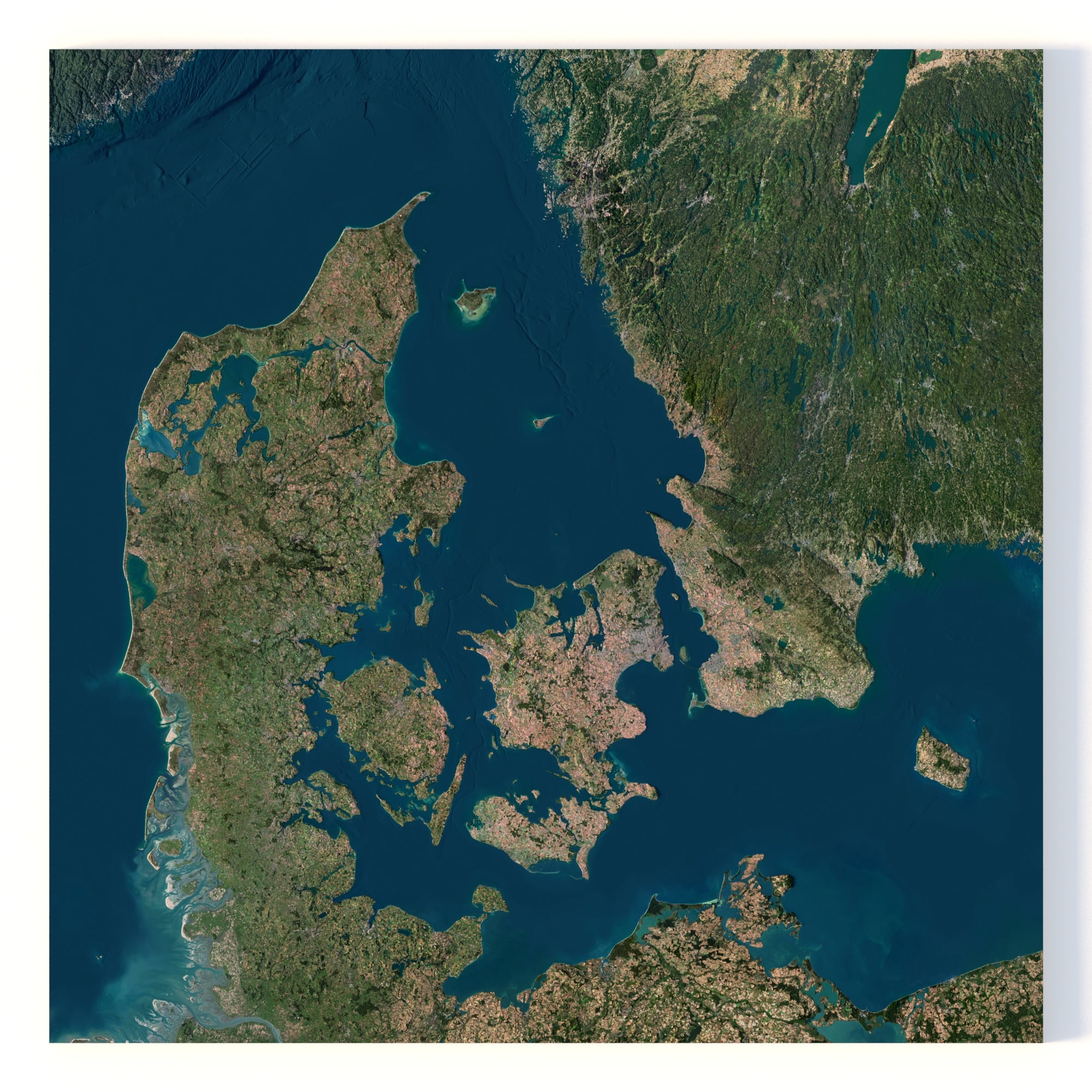 Denmark Terrain 3D Model Overview Overview of Denmark Terrain 3D Model featuring elevation and topography