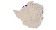 High-definition render of Zimbabwe 3D map used in digital art and graphic design.