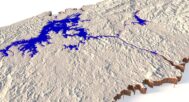 Panama Canal 3D Relief Map Detail
