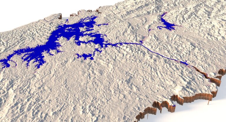 Panama Canal 3D Relief Map Detail