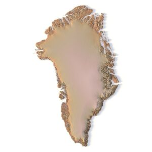 Relief map of Greenland optimized for 3D printing