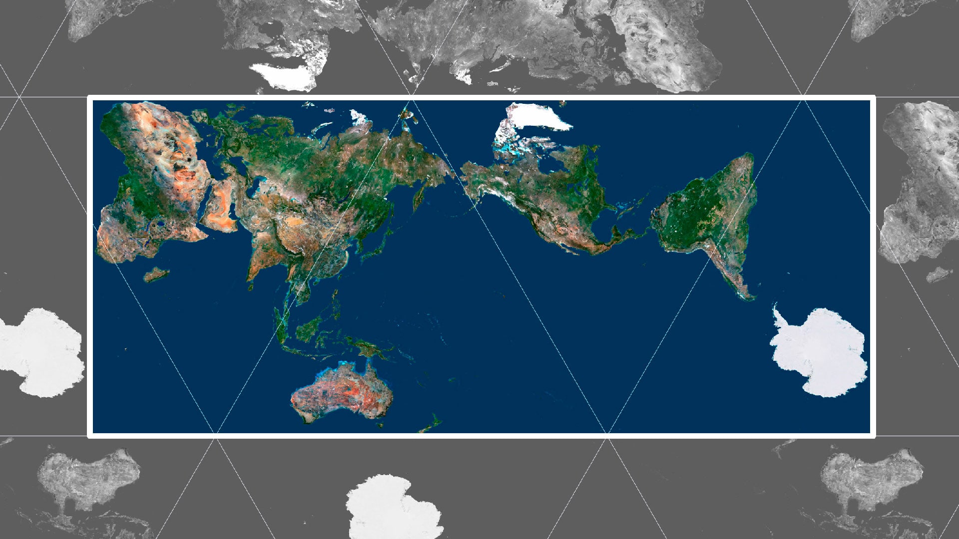 Modified rectangular layout of the AuthaGraph world map