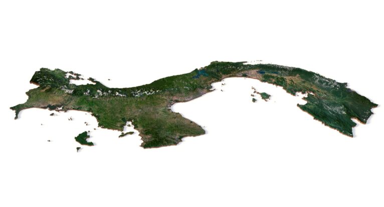 Vertical slice view showing elevation levels across Panama
