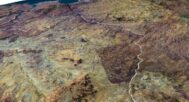 Close-up render of Zimbabwe 3D model showing geographical accuracy.
