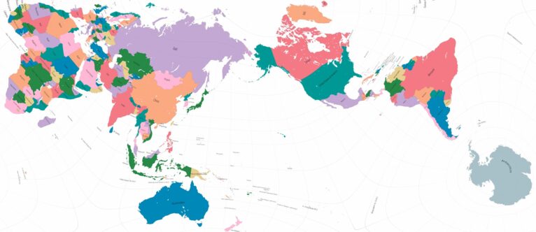 Authagraph World Map with counrty name