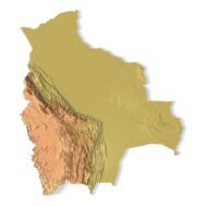 3D terrain model of Bolivia in STL format, front view