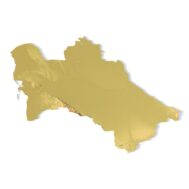 3D terrain model of Turkmenistan in STL format, front view
