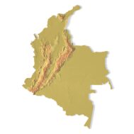 3D terrain model of Colombia in STL format, front view