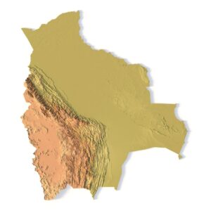 STL file of Bolivia map for CNC and 3D printing