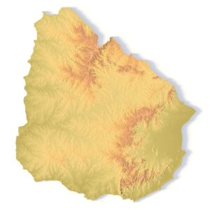 STL file of Uruguay map for CNC and 3D printing