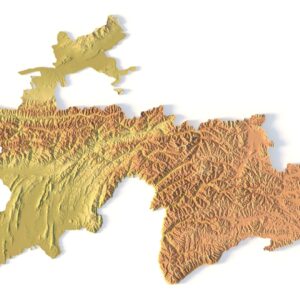 STL file of Tajikistan map for CNC and 3D printing