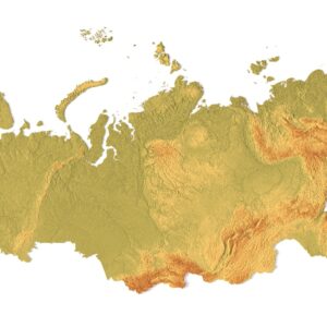 CNC-ready STL file of Russia’s topographic map